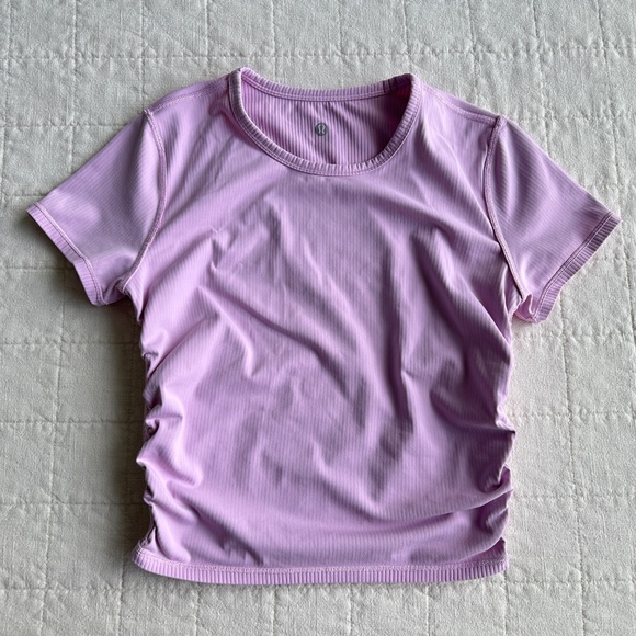 Lululemon All It Takes Ribbed Nulu T-Shirt, Vitapink, Size 6 - Picture 4 of 6